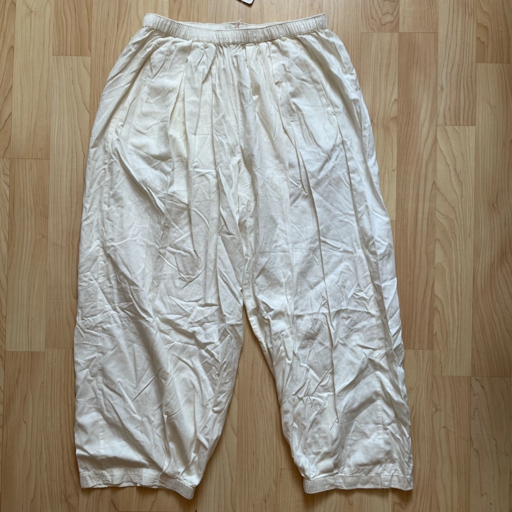 Free People Cream Wide Leg Pants - Picture 3 of 10